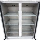 Üvegajtós hűtőszekrény, rozsdamentes, kétajtós, 1400 literes, GN2/1 belmérettel