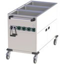 Vízfűrdős melegentartó kocsi, fűtött zárt szekrénnyel, 3xGN1/1