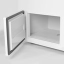 Fagylaltpult, 9 tégelyhelyes, hajlított üveggel, statikus hűtéssel