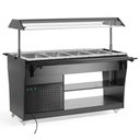 Hűtött salátabár (önkiszolgáló büfépult), 4xGN1/1, gördíthető, sziget kialakítású