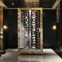 Borhűtő fal panoráma üveg burkolattal, 128 álló palackhoz