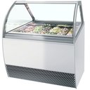 Fagylaltpult, 12/8 tégelyhelyes, sík üveggel, ventilációs hűtéssel "MILLENIUM LX"